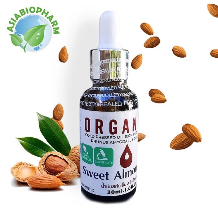Sweet Almond Oil Organic Cold Pressed 100% Pure Natural