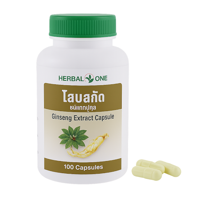 Женьшень экстракт капсулы - Ginseng Extract Capsules (Herbal One)
