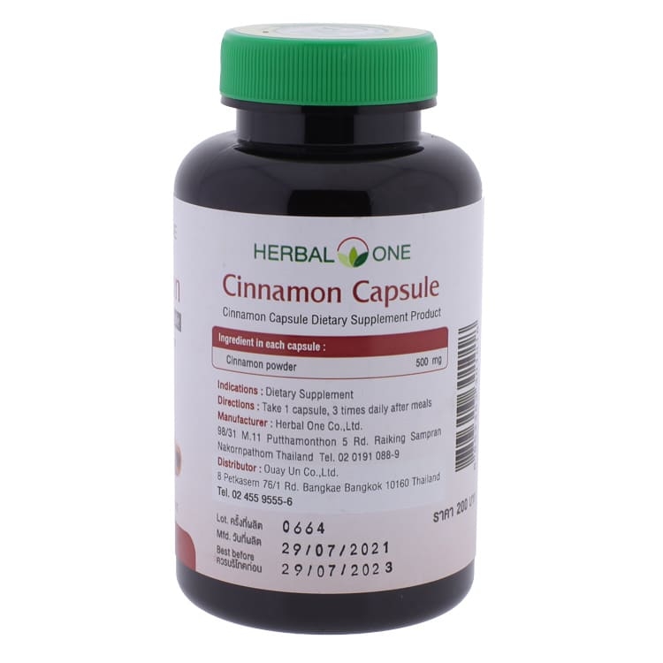 Cinnamon capsules (Herbal One) .
