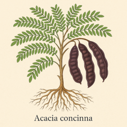 Акация пенистая (лист) — Acacia concinna (leaf)