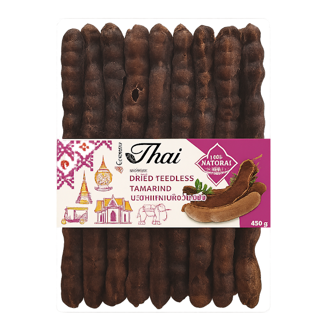 Тамаринд органический сушеный без косточек - Dried Seedless Tamarind (CFR) 