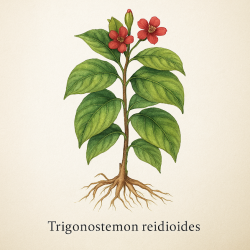 Трифасциата красная — Trigonostemon reidioides 
