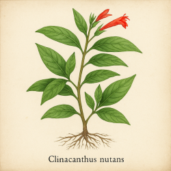 Ликопус двудомный (женская форма) — Clinacanthus nutans (female plant). Клинакантус
